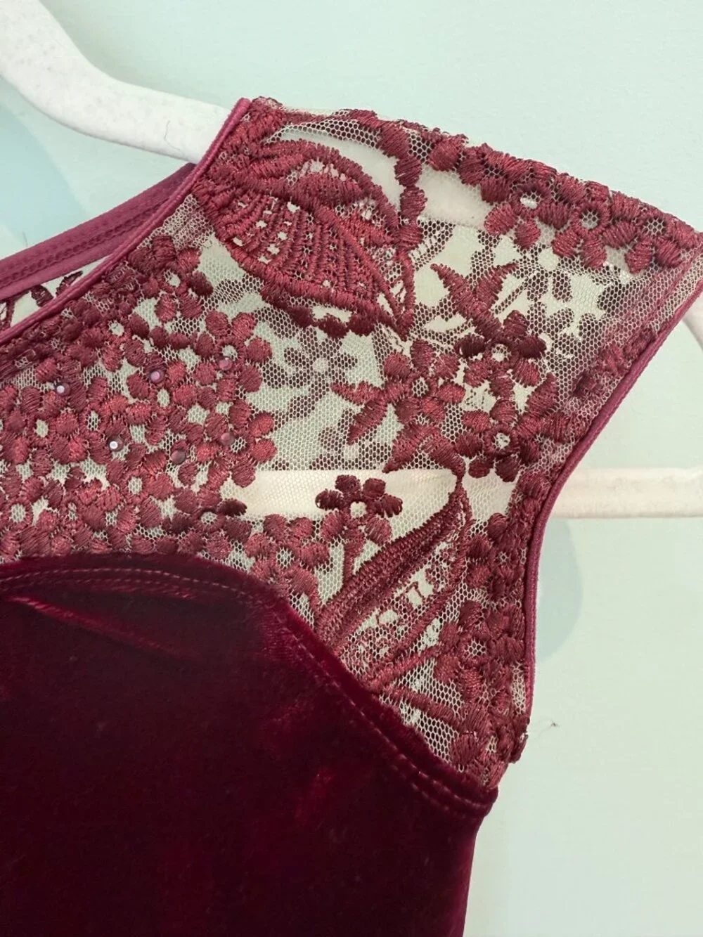 Revolution Dancewear Burgundy Velvet & Lace Lyrical Costume Dress SA